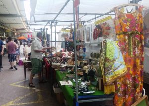Antique stalls at the Portobello Green Fashion Market Saturday